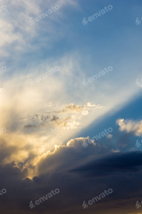 Preview: Landscape With Dramatic Light - Beautiful Golden Sunset With Saturated Sky And Clouds.