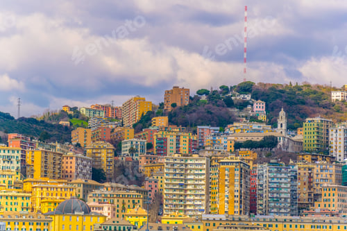 Preview: View Of Colorful Facades Of Houses In The Italian City Genoa