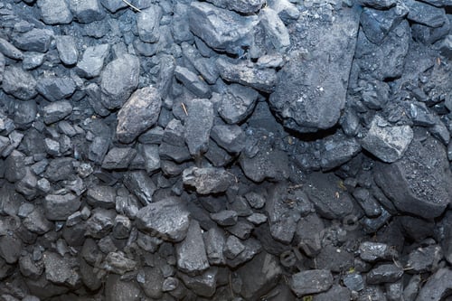 Preview: Black Coal Lying On A Pile In House Basement. Fuel Material.