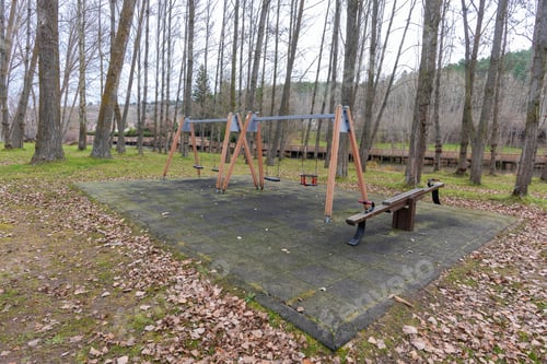 Preview: Playground In Machado River Walk (Soria, Spain).