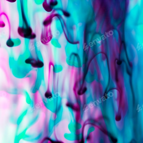 Preview: Abstract Composition With Ink And Small Bubbles. Beautiful Background, Texture And Colors