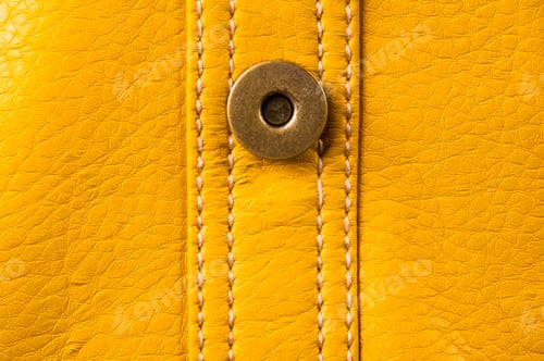 Preview: Closeup Of The Fittings On The Yellow Leather Hand Bag