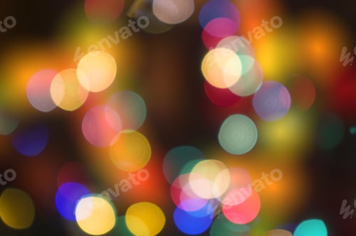 Preview: Abstract Circular Lights Blurred Bokeh Holiday Background Of Christmas Light