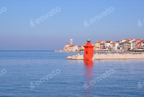 Preview: Beautiful Sunny Day In Piran Medieval Town In Slovenia