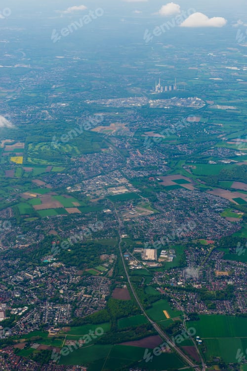 Preview: Amazing Panoramic View From Flying Airplane, Germany.