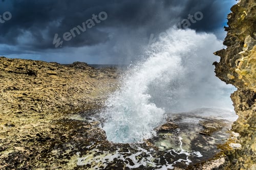 Preview: Rough Waves At Shete Boka National Park Views Around Curacao A Small Caribbean Island