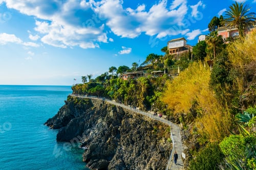 Preview: View Of Coastline Of Cinque Terre National Park In Italy.