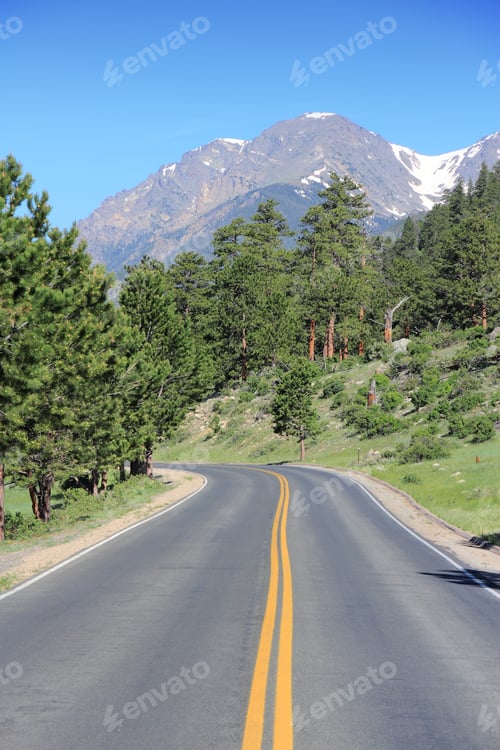 Preview: Rocky Mountain National Park In Colorado, Usa. Winding Mountain Road.