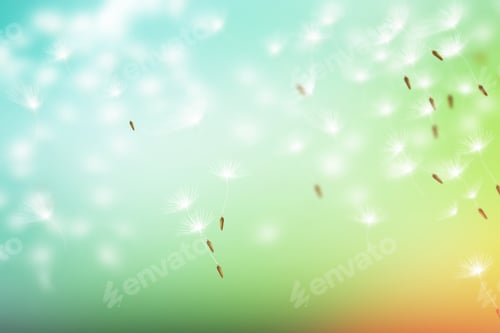 Preview: Seeds. Fluffy Dandelion Flower Against The Background Of The Summer Landscape.