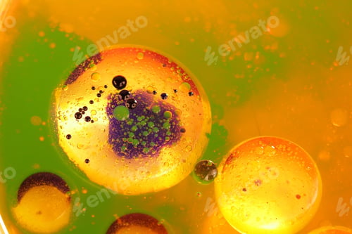 Preview: Abstract, Colorful Composition With Oil, Water And Ink
