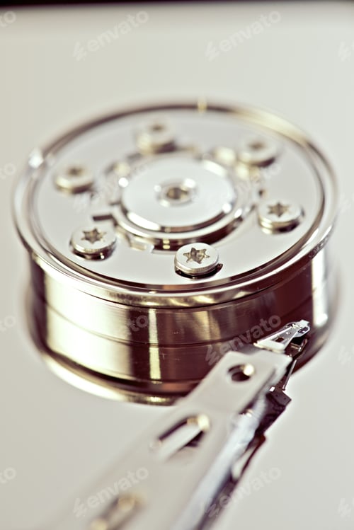 Preview: Closeup Of An Open Computer Hard Drive