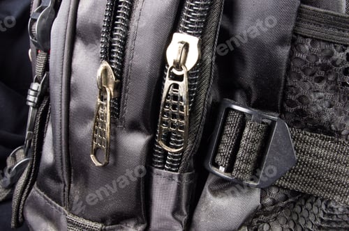 Preview: Closeup Of A Pockets In The Black Backpack