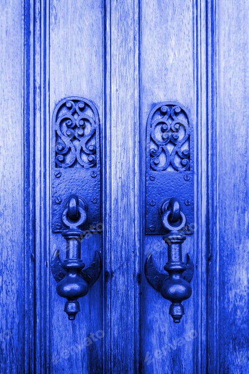 Preview: Medieval Wooden Door, Detail Of An Old Door Decorated, Protection And Decoration