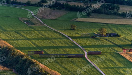 Preview: Slovenian Countryside And Farmlands At Sunset