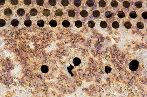 Preview: Round, Rusty Metallic Lattice - Texture And Background