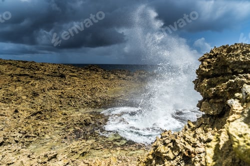 Preview: Rough Waves At Shete Boka National Park Views Around Curacao A Small Caribbean Island