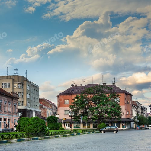 Preview: Area Of �¢??�¢??The Old City Near The Park Is Still Asleep In The Morning Light, Wrapped By