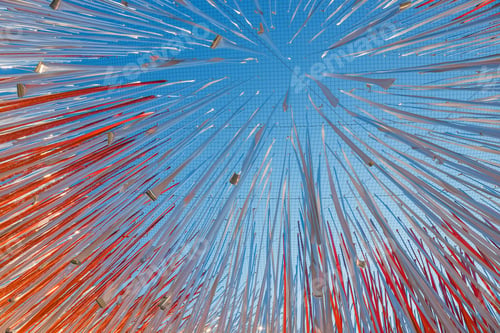Preview: Shiny Ribbons Fluttering In The Wind On Blue Sky Background