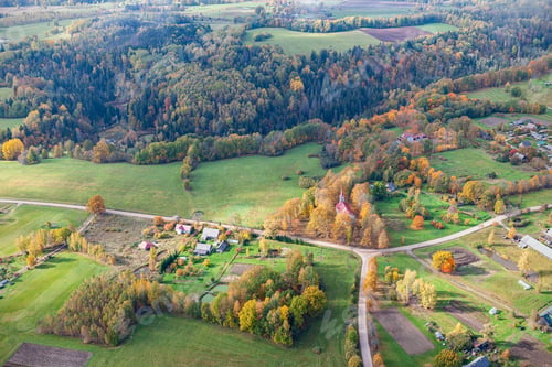 Preview: Aerial View Over The Colorful Lanscape In Autumn