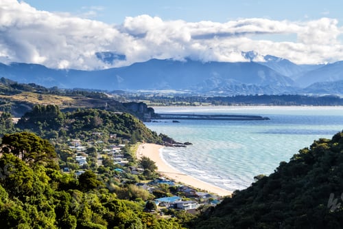 Preview: Aerial View Of A Picturesque Bay In Abel Tasman National Park, South Island, New Zealand