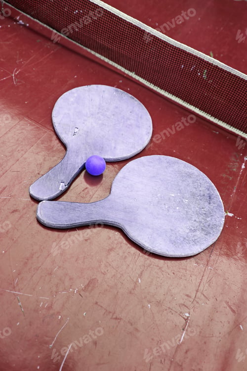 Preview: Classic Wooden Ping Pong, Detail Of A Game Of Action, Sport And Fun