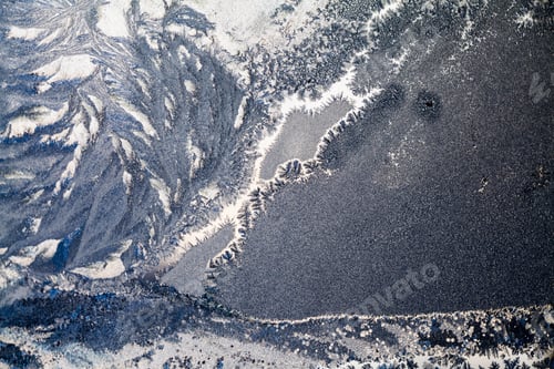 Preview: Ice Flowers On Glass - Texture And Background.