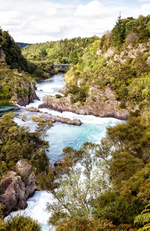 Preview: Aratiatia Rapids On The Waikato River After The Spill Gates Of The Hydroelectric Dam At The Top Of