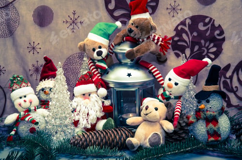 Preview: Christmas Winter Lamp And Toys Decoration Image