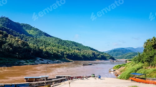Preview: Views Of The Mekong Delta From Laos South East Asia. Spectacular Views Of The Rivers, Trees And