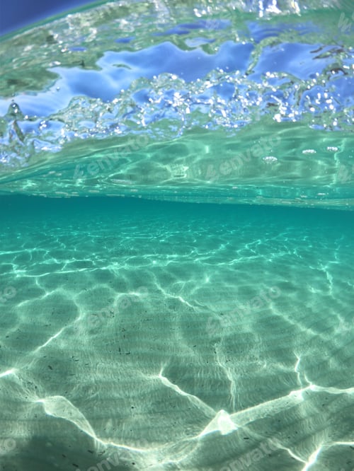 Preview: Underwater Photo Of Crystal Clear Beach Of Super Paradise With Turquoise Clear Sea, Mykonos Island