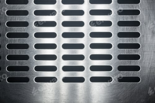 Preview: Stainless Steel Grating With Oblong Holes, Close-Up