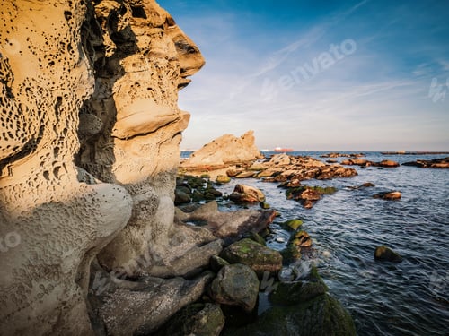 Preview: Dangerous Rocks At The Coast Of The Straight Of Gibraltar Near Algeciras, Spain