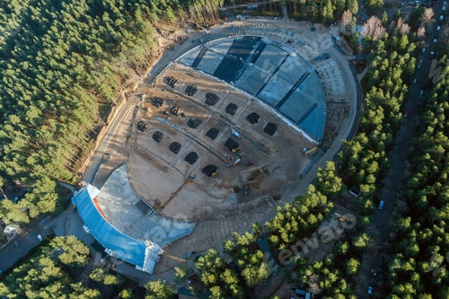 Preview: Aerial View Over The Open Air Stage Under Reconstruction In Riga (Latvia)