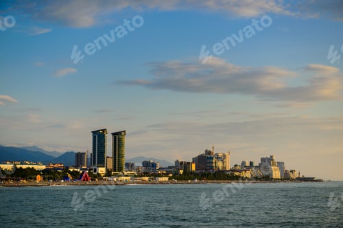 Preview: Modern Buildings In Batumi. Amazing View From The Black Sea.