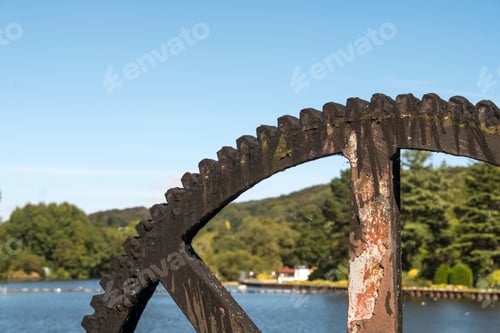 Preview: Rusty Mill Gear Wheel River Background