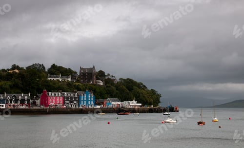 Preview: Cityscape Of Tobermory Capital City Of The Isle Of Mull, Inner Herbides, Highlands Scotland