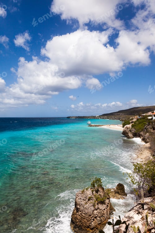 Preview: View From Coral Estate Curacao ( Dutch Antilles) An Island In The Caribbean Ocean