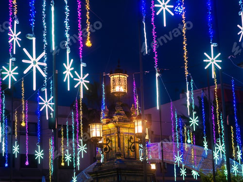 Preview: Algeciras-Spain - December 31-2020, Christmas Lights In The Center Of The Town
