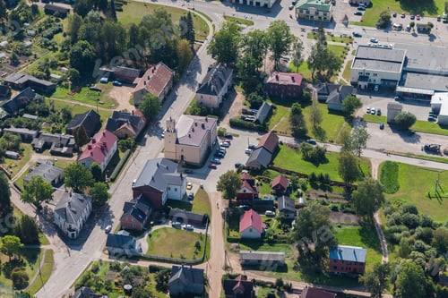 Preview: Aerial View Over The Rujiena City (Latvia)