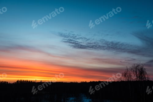 Preview: City Light Reflections Over Water At The Night. Colorful Panorama Of Riga, Latvia