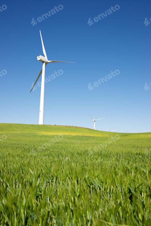 Preview: Windmills For Electric Power Production, Zaragoza Province, Aragon, Spain.