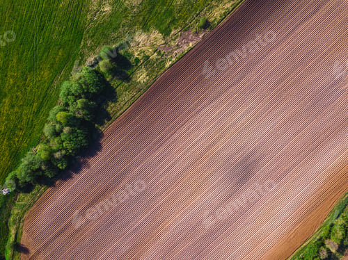Preview: Drone View On A Plowed Field