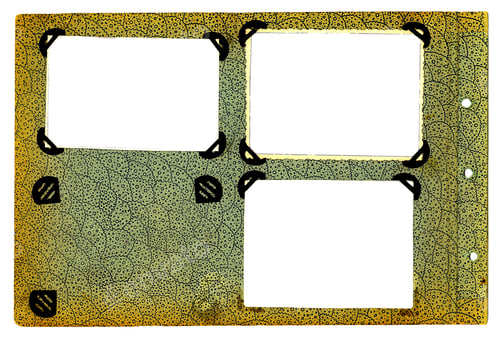Preview: Photo Frames On Old Aged Album Isolated