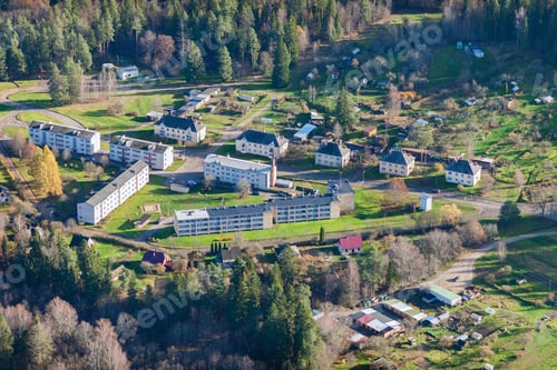 Preview: Aerial View Over The Small Town In Latvia