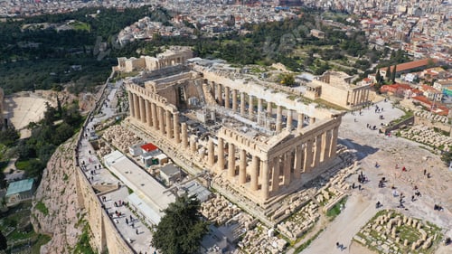 Preview: Aerial Drone Bird'S Eye View Photo Of Iconic Acropolis Hill And The Parthenon A Masterpiece Of