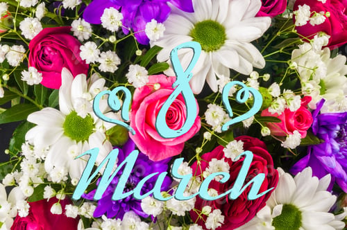 Preview: Holiday Card - Beautiful Gift Bouquet Of Various Colorful Decorative Summer Flowers, Holiday
