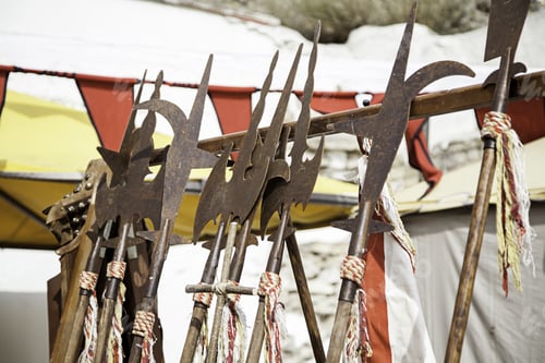 Preview: Old Medieval Swords, Detail Of Old Weapon Of War, History And Death, White Weapon