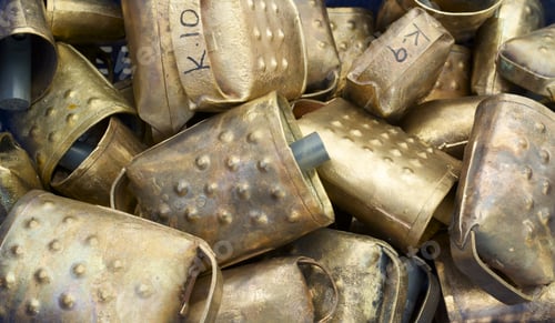Preview: Cowbells For Cattle At A Local Flea Market, Biescas, Pyrenees, Huesca, Spain.