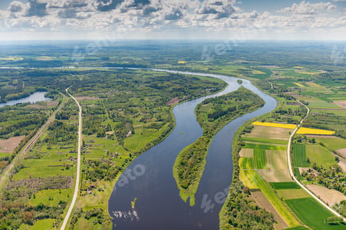 Preview: Aerial View Over The River Daugava (Latvia)