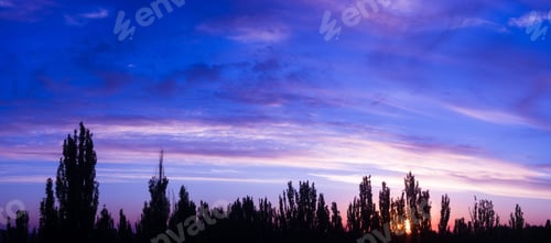 Preview: Landscape With Dramatic Light - Beautiful Golden Sunset With Saturated Sky And Clouds.